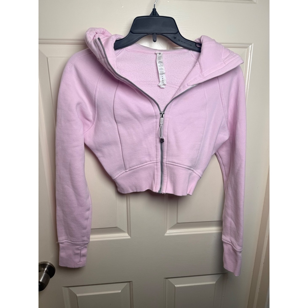 Lululemon Scuba Full-Zip Cropped Hoodie Pink Size 2